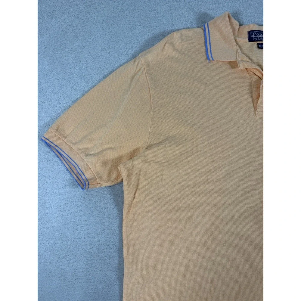 Vintage Polo Ralph Lauren Peach Short Sleeve Pocket Polo Shirt Size L
